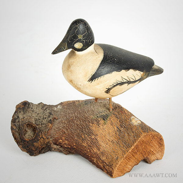 Decoy, Carved Miniature Duck, Original paint, Vintage
Unknown Maker, entire view